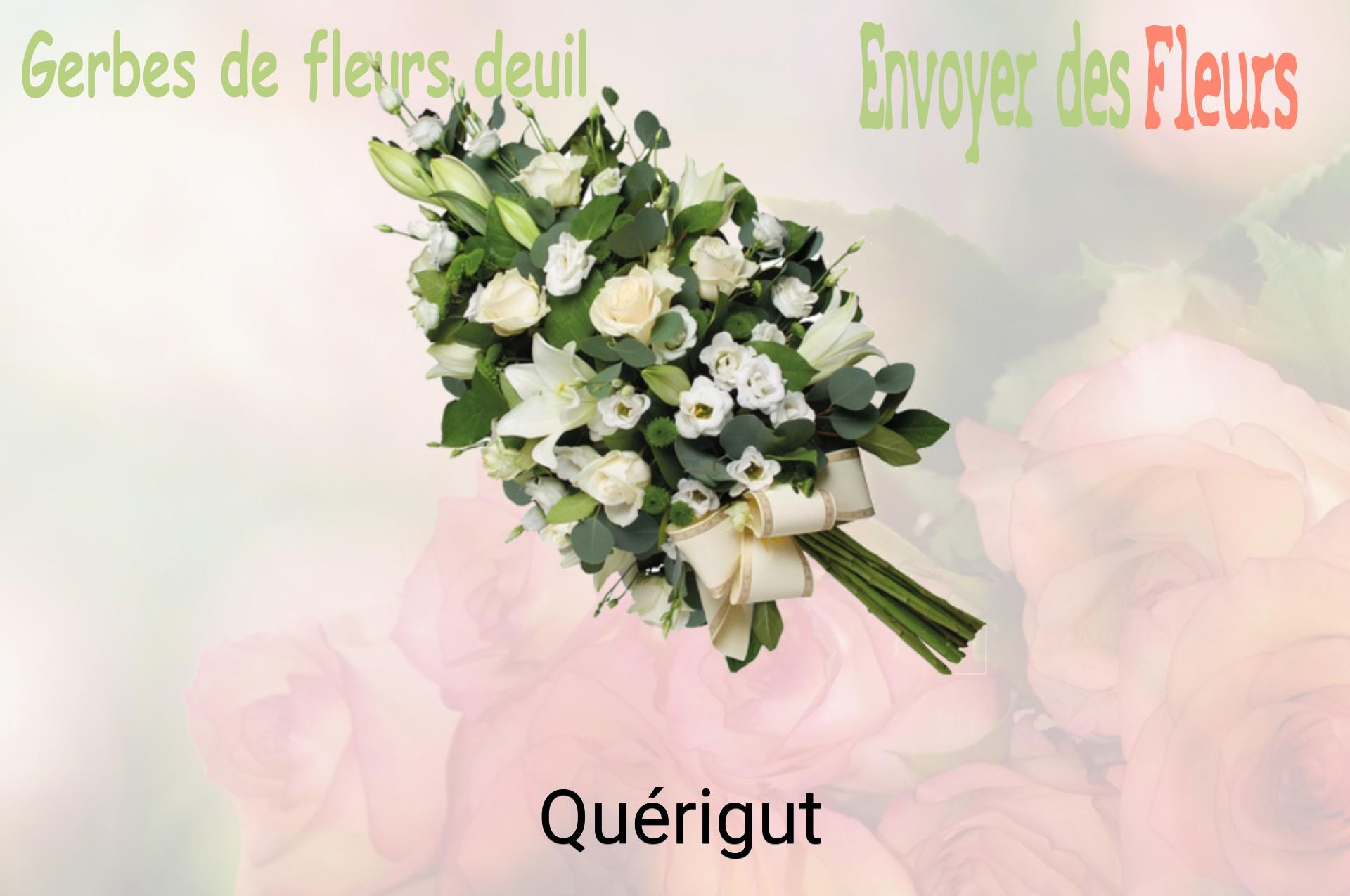Gerbe de fleurs de deuil livrée à Quérigut